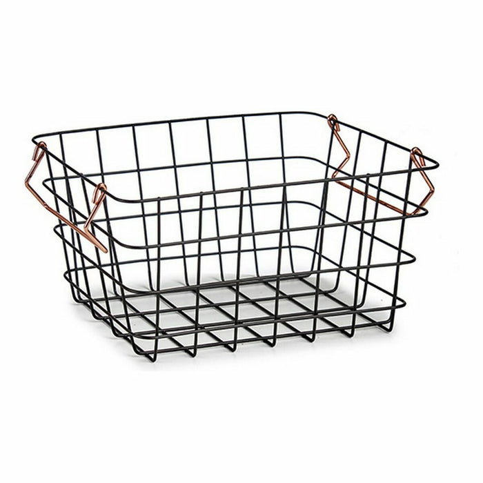 Black Copper Steel Rod Basket 22.5 x 14 x 31.5 cm (12 Units)