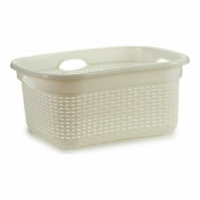 White Plastic Basket 25 L 42.5 x 25.5 x 63.5 cm (12 Units)