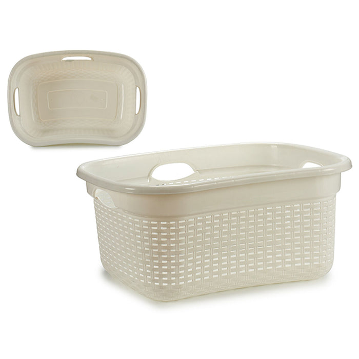 White Plastic Basket 25 L 42.5 x 25.5 x 63.5 cm (12 Units)