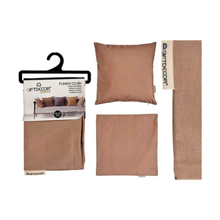 Funda de cojín Marrón (45 x 0,5 x 45 cm) (12 Unidades)