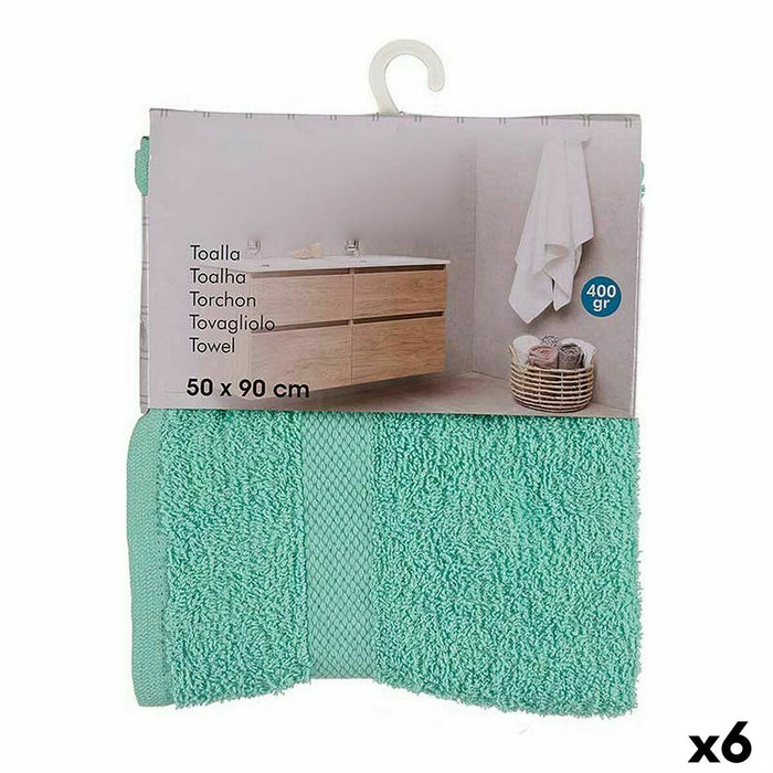 Bath Towel 50 x 90 cm Turquoise (6 Units)