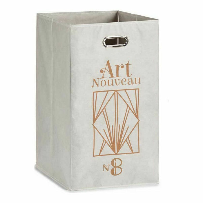 Art Nouveau Basket White Golden Cardboard 60 L 35 x 57 x 35 cm (12 Units)