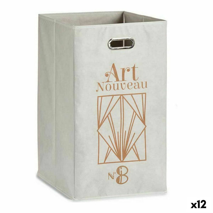 Art Nouveau Basket White Golden Cardboard 60 L 35 x 57 x 35 cm (12 Units)