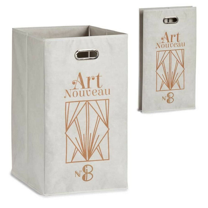 Art Nouveau Basket White Golden Cardboard 60 L 35 x 57 x 35 cm (12 Units)