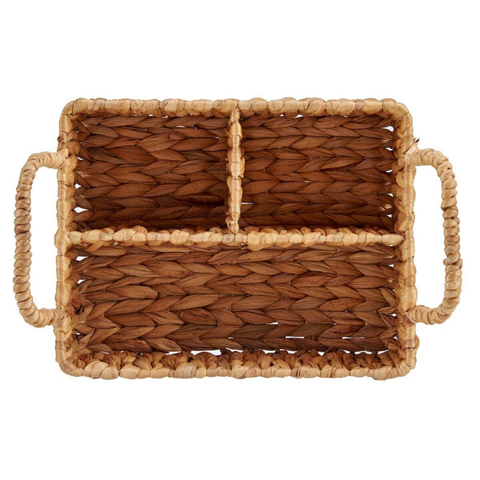 Multipurpose Organizer Brown Metal Water Hyacinth 20.5 x 16 x 31 cm (12 Units)