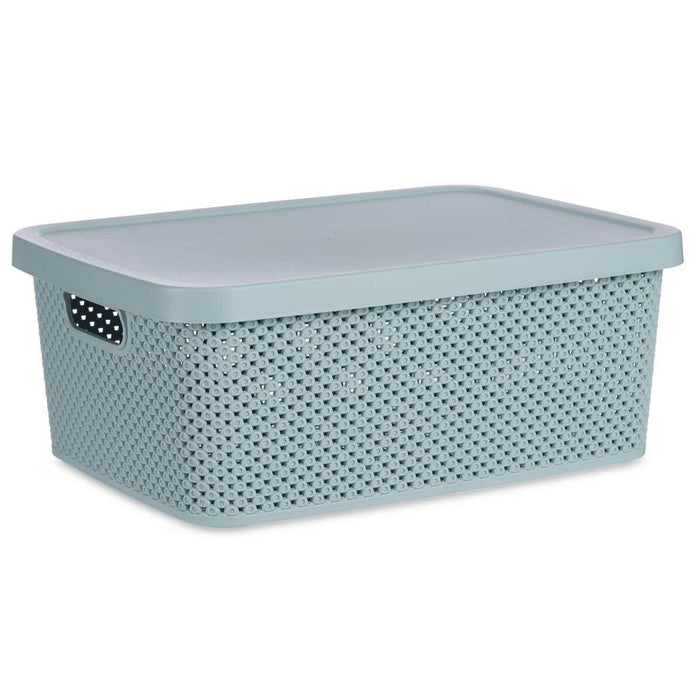 Green Plastic Storage Box with Lid 13 L (28 x 15 x 39 cm) (12 Units)