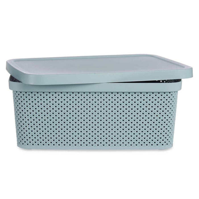 Green Plastic Storage Box with Lid 13 L (28 x 15 x 39 cm) (12 Units)