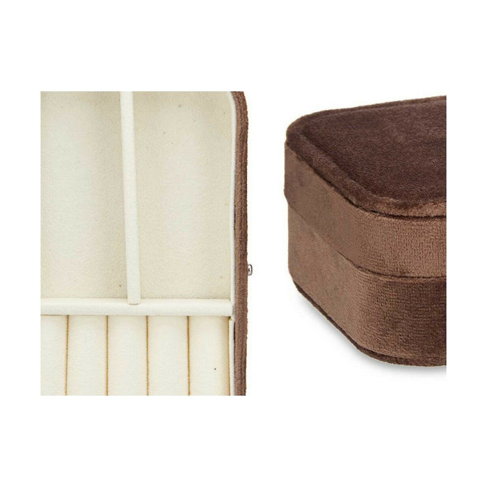 Brown Velvet Jewelry Box (16.2 x 6 x 11.5 cm) (12 Units)