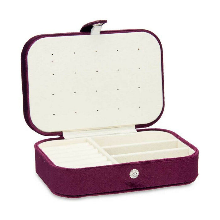 Burgundy Velvet Jewelry Box (16.2 x 6 x 11.5 cm) (12 Units)