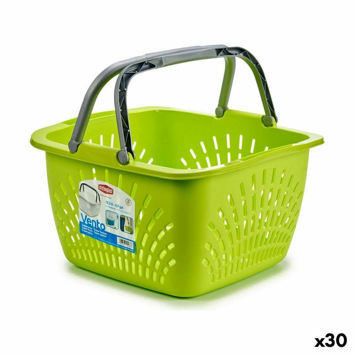 Stefanplast Brown Plastic Multipurpose Basket 18 L 39 x 21.5 x 39 cm With Handles (30 units)