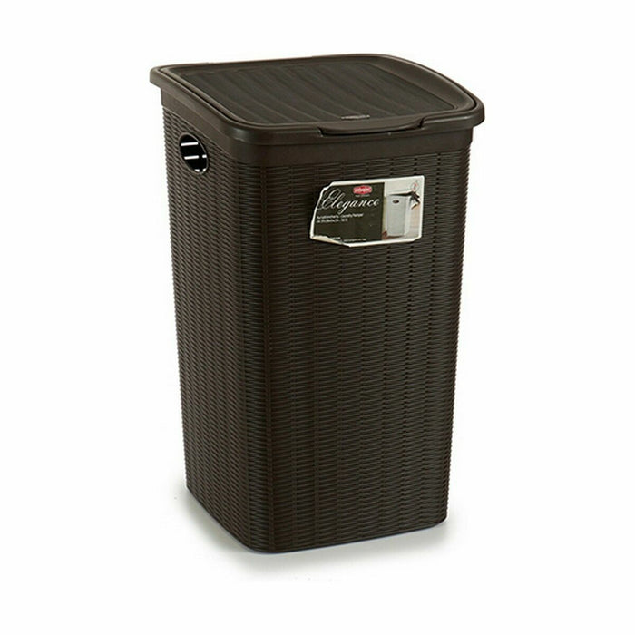 Stefanplast Elegance Brown Plastic Laundry Basket 50 L 36.5 x 54.5 x 38 cm (6 Units)