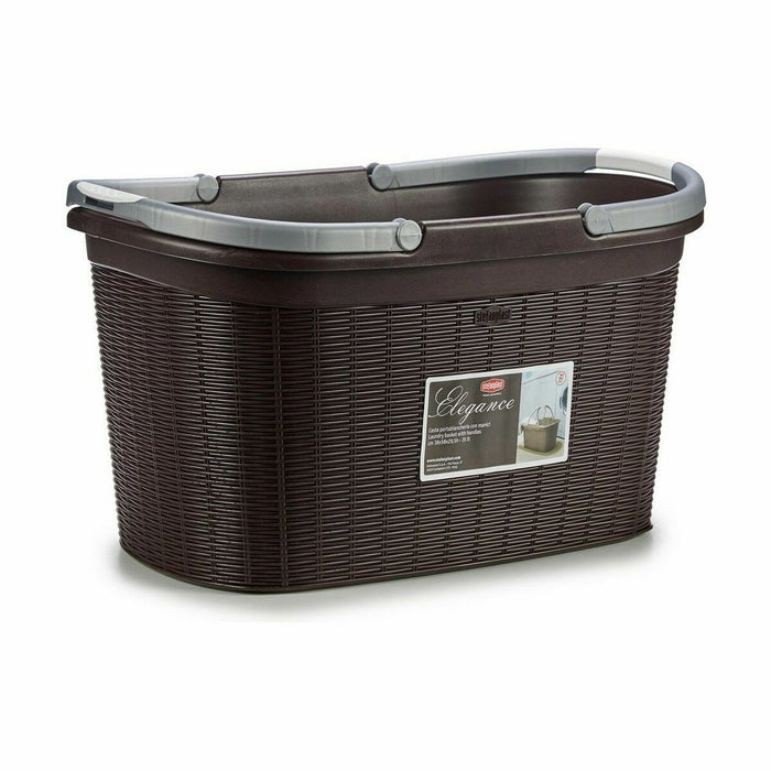 Stefanplast Elegance Plastic Laundry Basket 35 L 57.5 x 29 x 36.5 cm (15 Units)