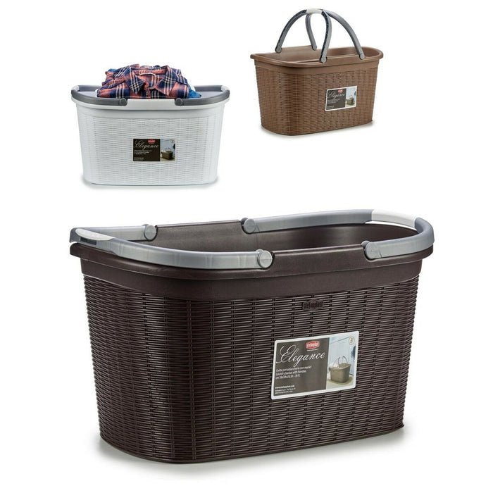 Stefanplast Elegance Plastic Laundry Basket 35 L 57.5 x 29 x 36.5 cm (15 Units)
