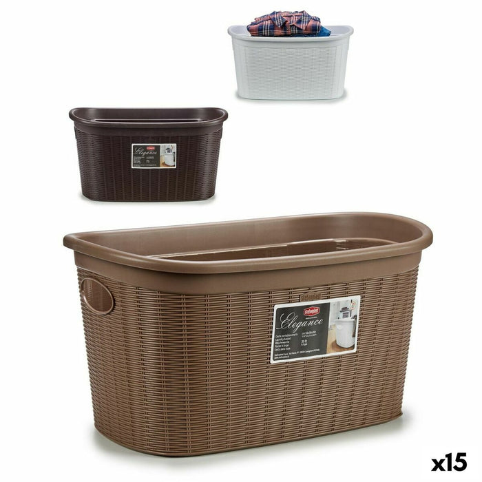 Stefanplast Elegance Plastic Laundry Basket 35 L 37 x 26 x 57.5 cm (15 Units)