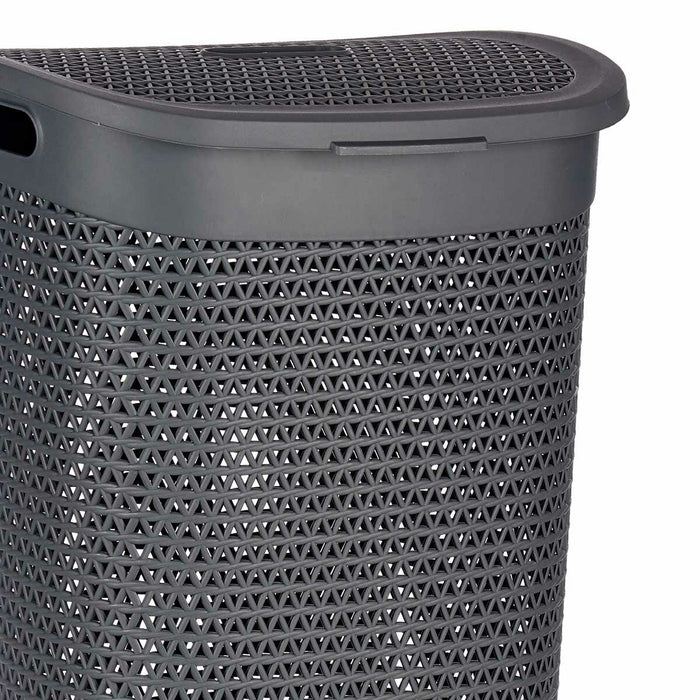Anthracite Plastic Laundry Basket 60 L 43.5 x 57.5 x 34 cm (6 Units)