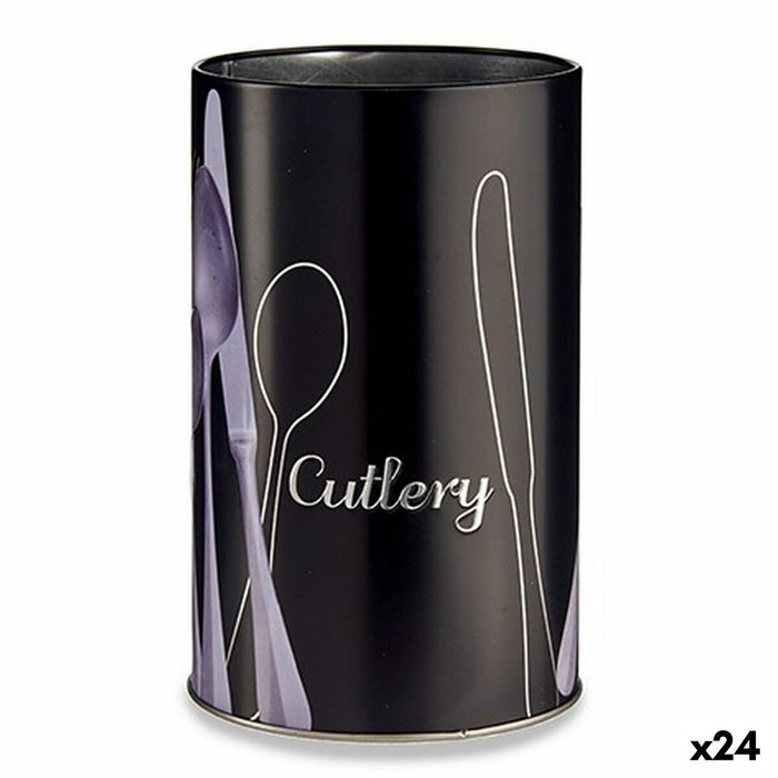 Black Metal Cutlery Organizer 1 L Cutlery (24 Units)