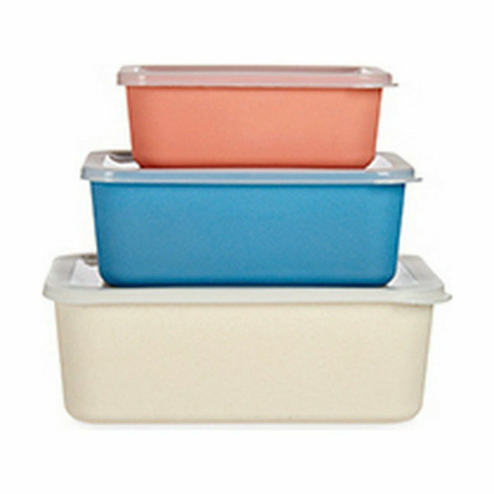 Set of Stackable Bamboo Melamine Organizer Boxes (6 Units)