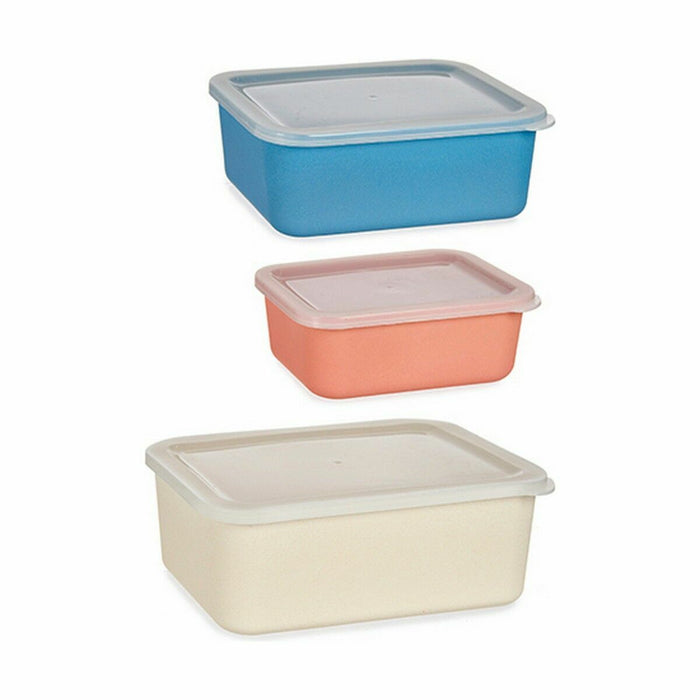 Set of Stackable Bamboo Melamine Organizer Boxes (6 Units)