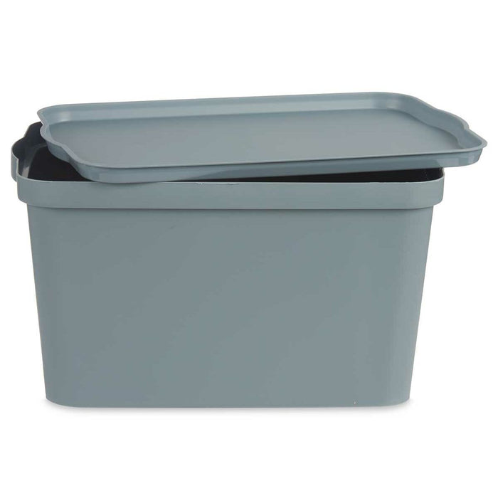 Storage Box with Lid, Grey Plastic, 24 L, 29.3 x 24.5 x 45 cm (6 Units)