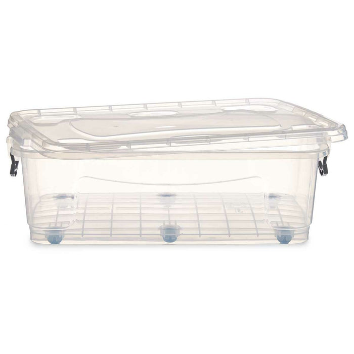Caja de Almacenamiento con Ruedas Transparente Plástico 30 L 40 x 20,5 x 63 cm (6 Unidades)