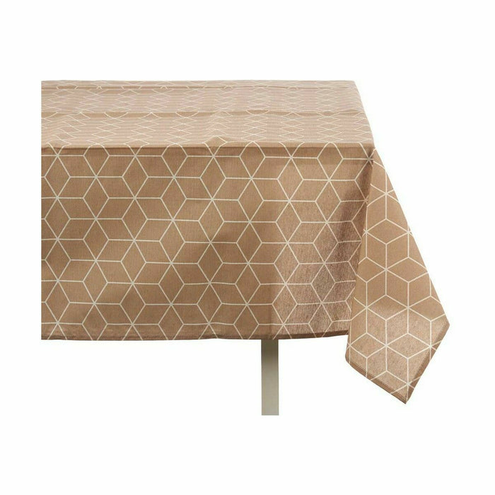 Abstract Stain-Resistant Canvas Tablecloth 140 x 180 cm Beige (10 Units)