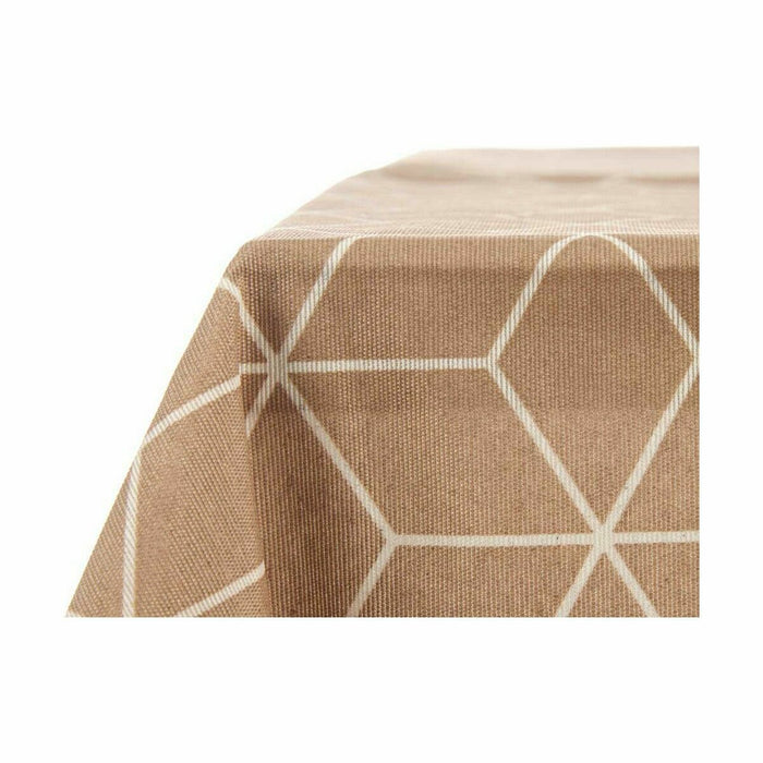 Abstract Stain-Resistant Canvas Tablecloth 140 x 180 cm Beige (10 Units)