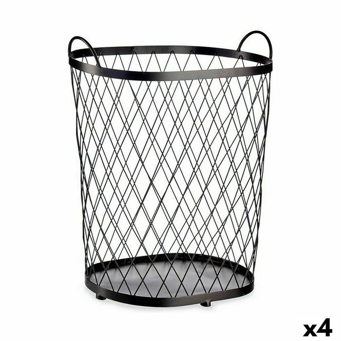 Black Metal Basket 40 L 31 x 54.7 x 46.5 cm (4 Units)
