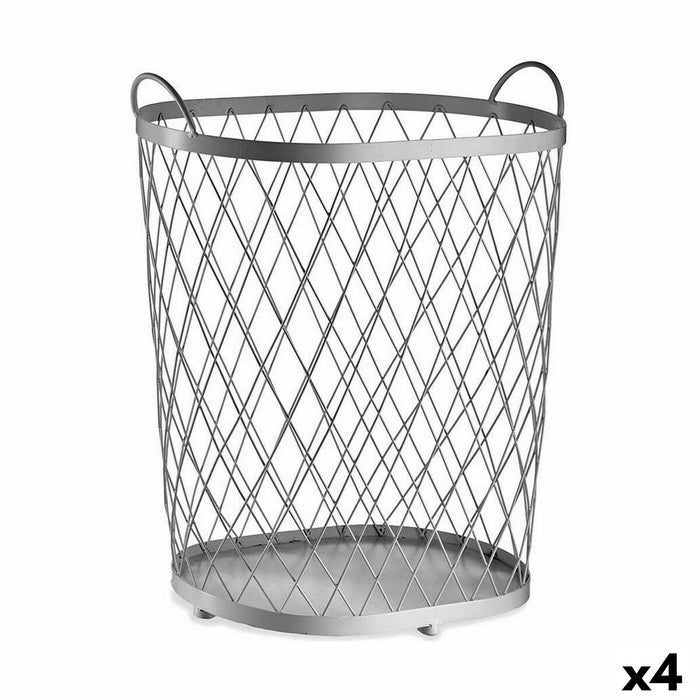 Silver Metal Basket 40 L 31 x 54.7 x 46.5 cm (4 Units)