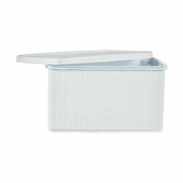 Stefanplast Elegance Side Storage Box with Lid, White, Plastic, 29 x 21 x 39 cm (5 Units)