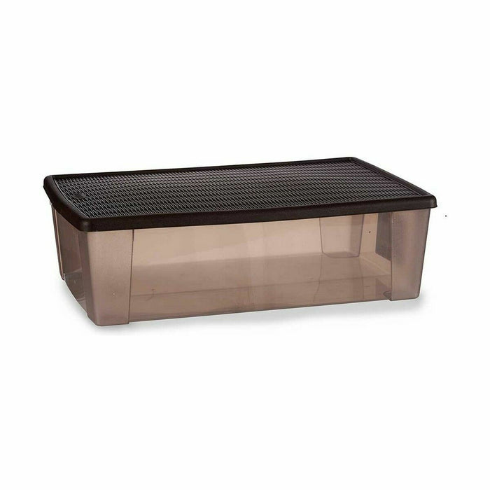 Stefanplast Elegance Brown Plastic Storage Box with Lid 30 L 38.5 x 17 x 59.5 cm (6 Units)