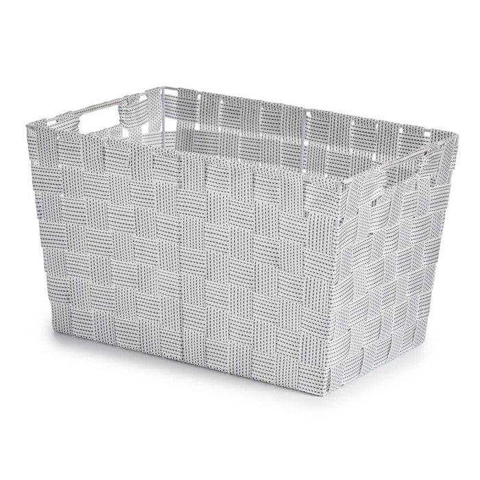 White Fabric Laundry Basket 10 L 25 x 20 x 35 cm (12 Units)