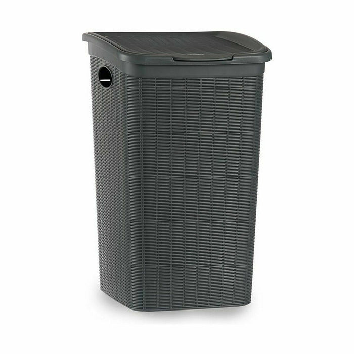 Stefanplast Elegance Gray Plastic Laundry Basket 50 L 36.5 x 54.5 x 38 cm (6 Units)