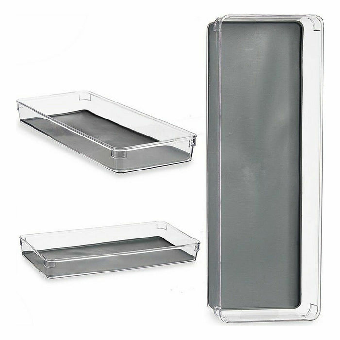 Recycled Plastic Drawer Organizer Grey 16 x 4.5 x 40 cm (24 Units)