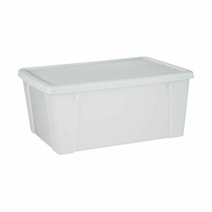 Stefanplast Elegance White Plastic Storage Box with Lid 29 x 17 x 39 cm (6 Units)
