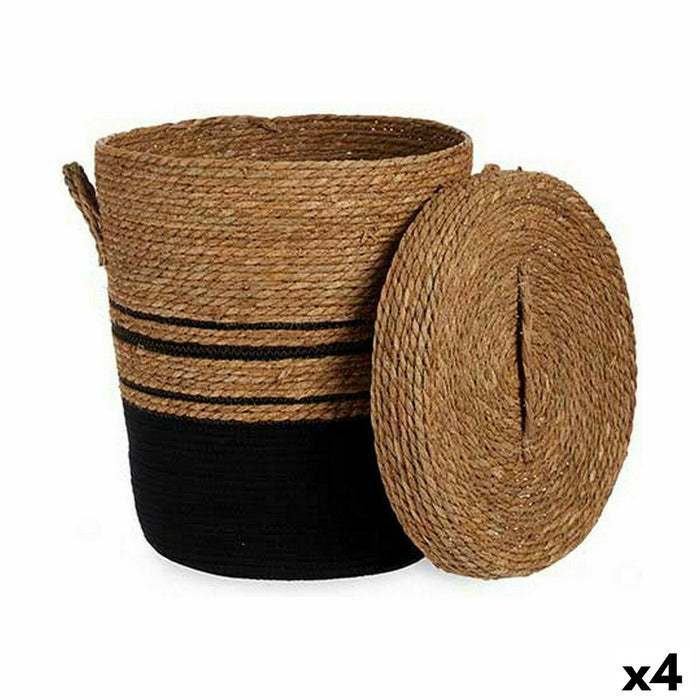 Brown Black Seaweed Basket 44 x 48 x 44 cm (4 Units)