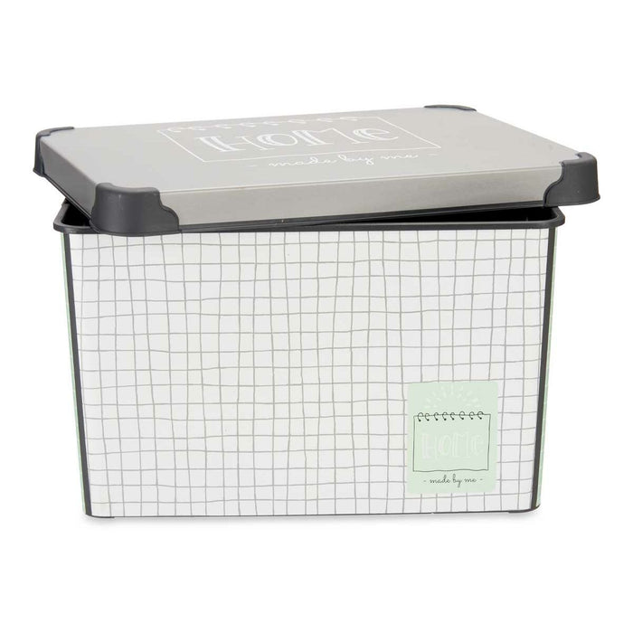 Home Squared Grey Plastic Storage Box with Lid 17 L 28 x 22 x 37 cm (12 Units)