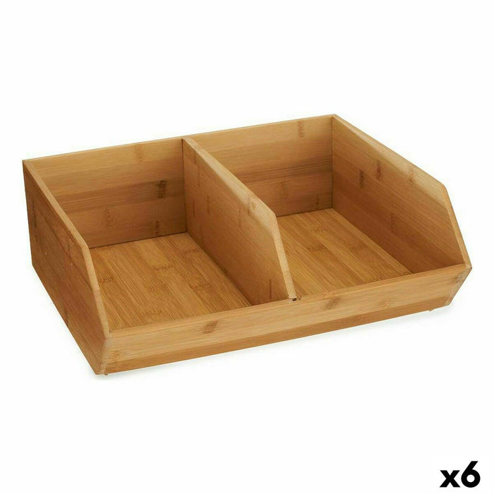Stackable Bamboo Organizer Box 34.5 x 13 x 31 cm (6 Units)