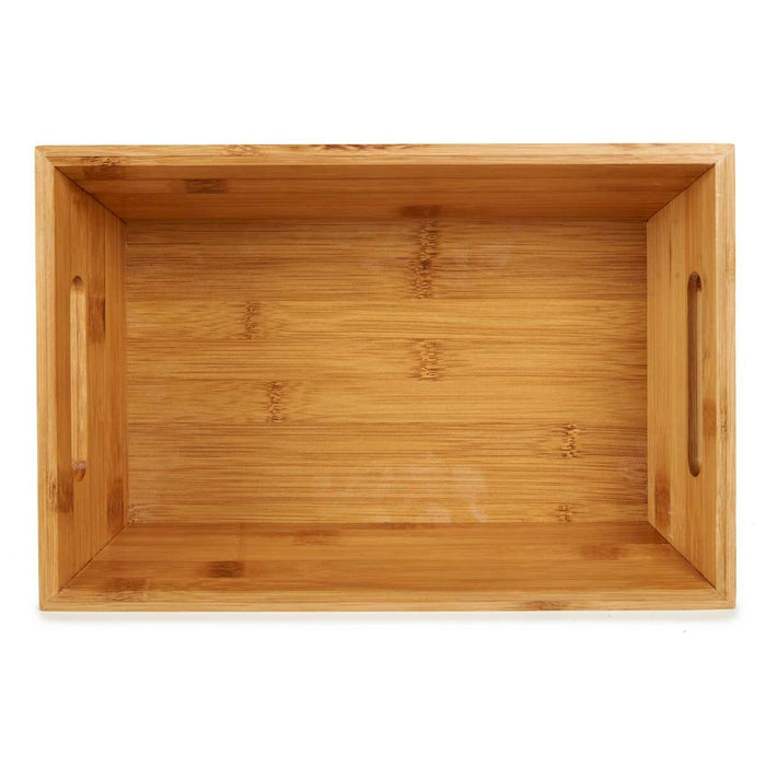 Brown Bamboo Multipurpose Basket 33 x 10 x 22 cm With Handles (12 Units)