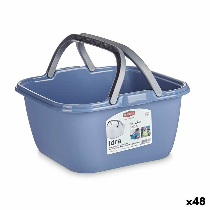 Stefanplast Plastic Multipurpose Basket 13 L 36 x 18 x 34.5 cm With Handles (48 Units)