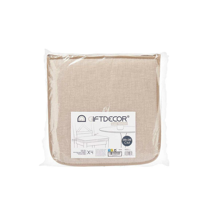 Cojín para sillas 38 x 2,5 x 38 cm (4 Unidades)
