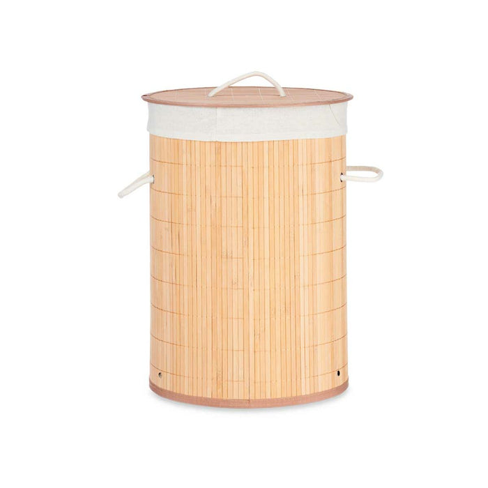Natural Laundry Basket Metal Bamboo MDF Wood 48 L 37 x 50 x 37 cm (4 Units)