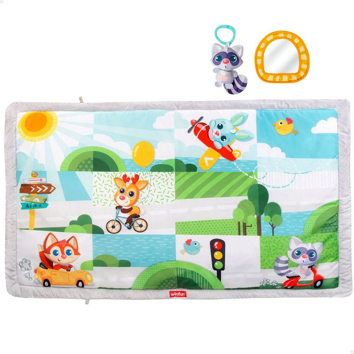 Alfombra de juego Winfun Animales Tela (2 Unidades)