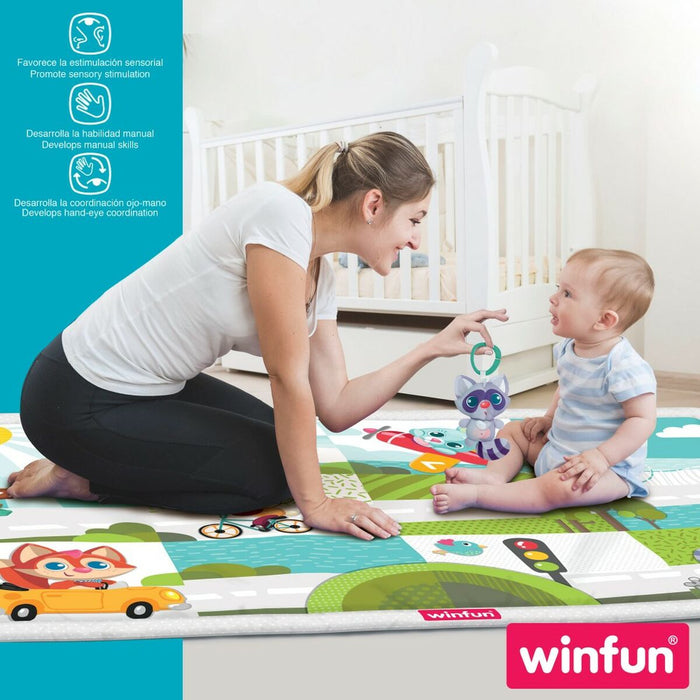 Alfombra de juego Winfun Animales Tela (2 Unidades)