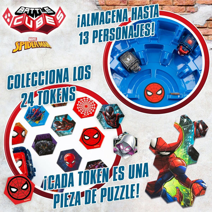 Estadio de batallas Spider-Man Battle Cubes 15 Piezas 4 Unidades 42,5 x 9 x 28 cm