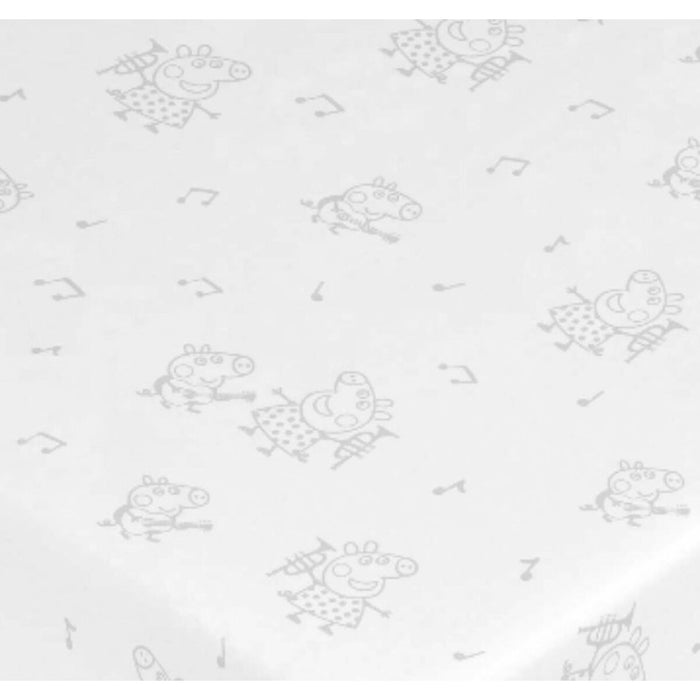 Sábana Bajera Ajustable Peppa Pig Blanco 60 x 120 cm 100 % algodón
