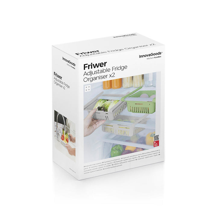Friwer InnovaGoods Adjustable Fridge Organizer 2 Units 