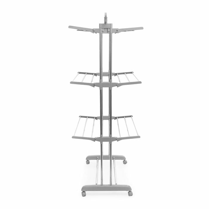 Folver InnovaGoods 24-Bar Vertical Folding Clothesline with Wheels (Refurbished B) 